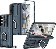 Case for Samsung Galaxy Z Fold6, Heavy Duty Shock Protection, Built-in Screen Protection & Camera Protection, Hidden Pen Slot, Lanyard Fold6 Case (Green,for Galaxy Z Fold6)