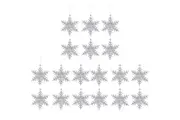 18Pcs Reusable Christmas Tree Hanging Decoration Sparkling Hanging Snowflake And Icicle Drop Ornaments-Snowflake Pendant
