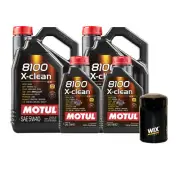 12L Motul 8100 X-CLEAN 5W40 Wix Filter Motor Oil Change Kit API SN