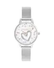 Olivia Burton Midi Watch Silver Mesh Strap Women Watches