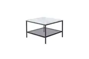 HomeStar Leonardo Marble Open Shelf Rectangular Coffee Table Metal Frame - White/Black