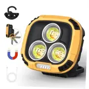 Rechargeable Work Light, Magnetic Led Light with Stand and Hook, 18 Yellow