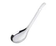 Soup Spoon Food Grade Rust-proof Stainless Steel Thickening Soup Ladle Rice Spoon Cookware Utensil for Home-Silver