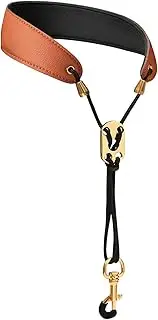 Miwayer Sax Neck Strap Professional Saxophone Harness Leather Padded Soft Neck Sling For Baritone Alto Tenor Soprano Baritone