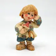 One-of-a-Kind Little Mushroom Boy - Handmade Clay Figurine - Unique Gift- Folk A