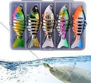 Swim Bait,Robotic Fishing Lure - 3.94inch Multi Joint Soft Bait 5X Lifelike for Saltwater Freshwater Trout Lakes Rivers