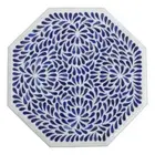 18" marble Lapis Inlay Side Table top semi precious Gemstones Handmade Decor