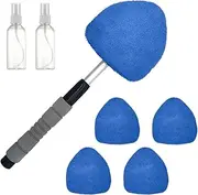 Homiliky Car Windshield Cleaning Tool Windscreen Cleaner Fog And Dust Removal Tool 5 Reusable Expandable Microfiber Pads 2 Spray Bottles