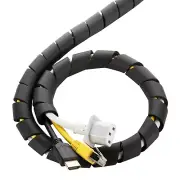 10-ft Cable Slinky Soft and Flexible Rubber Spiral Cord Wrap (2-ft X 5) Black