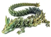 Large 24" Articulated Rainbow Pearlescent Dragon - 3D Printed USA Craftsmanship
