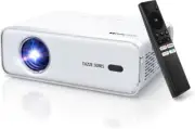 Portable Outdoor Mini Projector, White | Bundle w/Remote