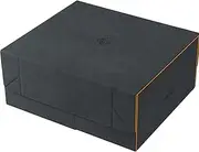 Gamegenic Game's Lair 600+ Convertible Deck Box | Double-Sleeved Card Storage | Premium Card Game Protector | Nexofyber Surface | Holds up to 600 Cards | Black/Orange Color | Made by Gamegenic