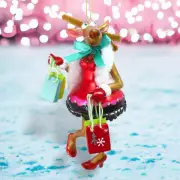 Shopping Female Reindeer Ornament Christmas Decor