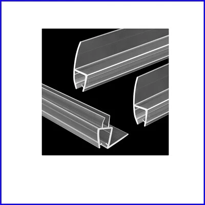 3-Piece Shower Door Bottom & Side Seal Set, 78" H-Type PVC for Frameless Glass