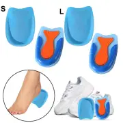 2 Pairs Gel Heel Pads Inserts Grip Cushion Insoles Support Plantar Fasciitis