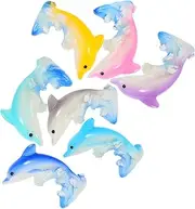 Toddmomy 7pcs Mini Dolphin Figures Cute Tiny Dolphin Decor for Micro Landscape for Home Decoration Ocean Animal for Tabletop and Gardens
