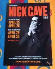 NICK CAVE SOLO 2024 LAMINATED AUSTRALIA TOUR POSTER - GENUINE ORIGINAL AND NEW