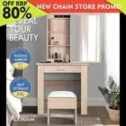 ALFORDSON Dressing Table Stool Set Sliding Makeup Mirror Vanity Desk Wood