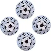 BESPORTBLE 4pcs Large Modern Clock Silent Football Decor Wall Timepiece for Living Room Bedroom Decor