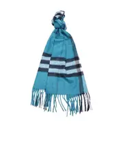 checked scarf One size Blue