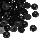 300pcs Flatback Pearls 14mm ABS Plastic Half Round Dome Pearls, Black