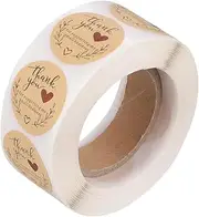 OFFSCH 1 Roll Round Paper Sealing Stickers Self Adhesive Thank You Labels Creative Decals for Present Wrapping Party Decoration and Packing Supplies