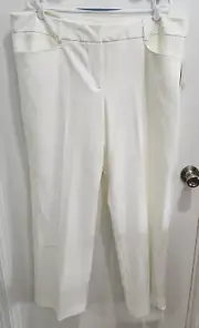 New Michael Kors Women's Gramercy Fit Flared Dress Pants Slacks Chinos White 18W