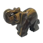 Hand-Carved Tiger Eye Elephant Crystal Gemstone Carving