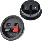 Ganasome 2Pcs Sound Speaker Box Terminal Cups Round Power Speaker Terminal Plates, Black