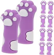 SEWACC 10pcs Cat Paw Knitting Needle Protectors Soft Silicone Cover Cuticle Nipper Scissors Case Reusable Nail Cuticle Sleeve for Tweezers Scissors