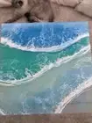 Side Table Resin ocean Coffee Side End Table Wave Blue Resin, Home Decor