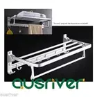 Wall Mounted Space Aluminium Foldable Towel Rail Holder Rack Shelf Hanger