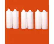 6pcs White Pillar Candles Church Candle Assorted Sizes Wedding Home Decor Unscented 5x15cm