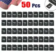 50 Pcs Micro SD Adapter Trans Flash TF To SD HC SDHC Memory Card Adapter Reader