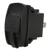 Black Rocker Switch Dual USB Car QC3.0 Fast Charge Socket With LED