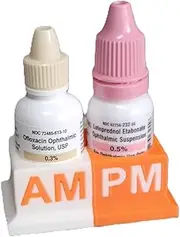 Eye Drops Organizer and Tracker, AM/PM Dual Slot Holder (Orange/White)
