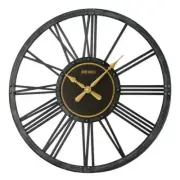Seiko Wall Clock Bennett 24" Lightweight Design Farmhouse Wooden 3D Numerals