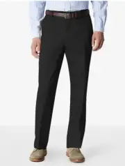 Dockers Signature Iron Free Relaxed Fit Black Cotton Blend Pant NEW