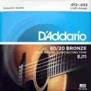 D'Addario EJ11 Acoustic Guitar Strings 80/20 Bronze 12-53 Regular Light