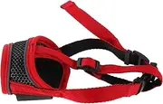 HOMOBABE Anti-Barking Small Dog Muzzle: Soft Mesh Muzzle Mouth Cover with Adjustable Strap for Small Medium Large Dogs Prevents Chewing Biting Scavenging M Red