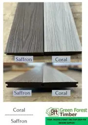 Coral / Safron Color Modelo Capped Composite Decking 140x23 Free Fixing