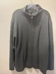 Banana Republic Men's Waffle Quarter Zip Pullover, Green Size XXL