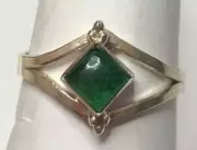 Green Jade sterling silver rings sizes 3, 4, 13 & 14 (AD14)