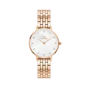 Daniel Wellington Petite Lumine 28 5-Link Rose Gold & Mother of Pearl White Watch