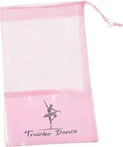 [LIFKOME] Dance Shoe Bag Makeup Bag Organizer Mesh Bags Baggies Ballet Shoe Make up Bag Ballet Shoe Makeup Bag Ballet Shoe Drawstring Pouch Travel Shoe Pouch Ballet Shoe Bag Polyester Pink