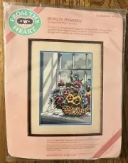NOS Dimensions/From the Heart Needlepoint Kit 52014 Sunlit Pansies Flower Sealed