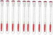 DRESSOOS 20 Pcs Diamond Mascara Brush DIY Mascara Container Eyelash Tubes Portable Eyelash Tube Eyelash Brush Tube Angled Eyebrow Brush Lash Spoolie Clear Mascara Lash Mascara Plastic Red