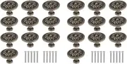 20PCS,Vintage Antique Vintage Handle with Patterned Round Knobs, Used for Furniture, Kitchen Doors and Cupboards