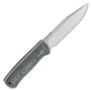 QSP Knives Bison Fixed Blade 134-B Knife D2 Semi-Steel & Denim Micarta