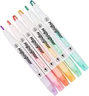 MAGICLULU Highlighters 6pcs Highlighter Fluorescent Pen Pastel Marker Colored Pens Markers Mild Colour Pencil Student Plastic